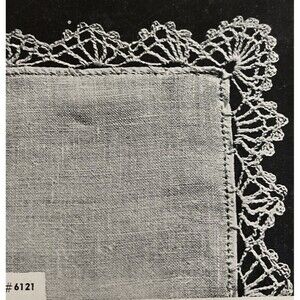 Vintage 1948 Handkerchief Edgings Tatting Crochet Pattern 6121 Irish Lace Doily